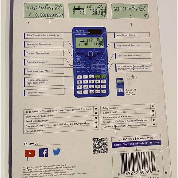 Casio fx-300 plus-bu natural textbook scientific color blue #1 - Picture 2 of 2